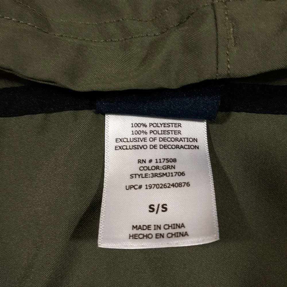 Reebok Windbreaker Jacket Mens Size Small Track Warm-Up Green Colorblock